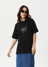 AFENDS Womens Pulse - Oversized Tee - Black - Afends womens pulse   oversized tee   black