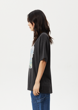 AFENDS Womens Nirvana - Oversized Tee - Stone Black - Afends womens nirvana   oversized tee   stone black