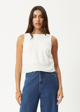 AFENDS Womens Gia - Cupro Top - Off White - Afends womens gia   cupro top   off white 
