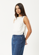 AFENDS Womens Gia - Cupro Top - Off White - Afends womens gia   cupro top   off white 