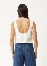 AFENDS Womens Gia - Cupro Top - Off White - Afends womens gia   cupro top   off white 