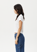 AFENDS Womens Omw - Baby Tee - White - Afends womens omw   baby tee   white