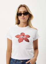 AFENDS Womens Nara - Baby Tee - White - Afends womens nara   baby tee   white