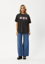 AFENDS Womens Adi - Oversized Tee - Stone Black - Afends womens adi   oversized tee   stone black