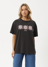AFENDS Womens Adi - Oversized Tee - Stone Black - Afends womens adi   oversized tee   stone black