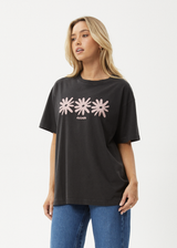 AFENDS Womens Adi - Oversized Tee - Stone Black - Afends womens adi   oversized tee   stone black