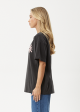 AFENDS Womens Adi - Oversized Tee - Stone Black - Afends womens adi   oversized tee   stone black