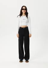 AFENDS Womens Notice - Long Sleeve Tee - White - Afends womens notice   long sleeve tee   white