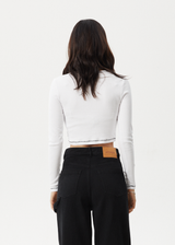 AFENDS Womens Notice - Long Sleeve Tee - White - Afends womens notice   long sleeve tee   white