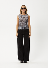 AFENDS Womens Silver Lining - Sheer Tank - Chrome - Afends womens silver lining   sheer tank   chrome 