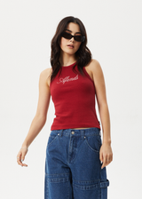 AFENDS Womens Notice - Rib Singlet - Ketchup - Afends womens notice   rib singlet   ketchup