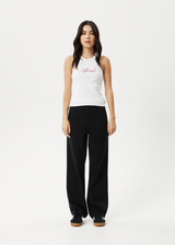 AFENDS Womens Notice - Rib Singlet - White - Afends womens notice   rib singlet   white