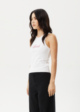 AFENDS Womens Notice - Rib Singlet - White - Afends womens notice   rib singlet   white