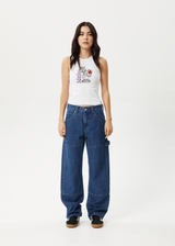 AFENDS Womens Nirvana - Rib Singlet - White - Afends womens nirvana   rib singlet   white