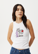 AFENDS Womens Nirvana - Rib Singlet - White - Afends womens nirvana   rib singlet   white