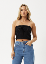 AFENDS Womens Riley - Knit Strapless Top - Black - Afends womens riley   knit strapless top   black 