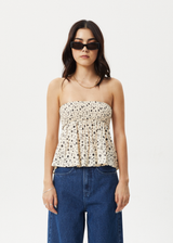 AFENDS Womens Rooney - Strapless Top - Sesame - Afends womens rooney   strapless top   sesame 