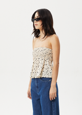 AFENDS Womens Rooney - Strapless Top - Sesame - Afends womens rooney   strapless top   sesame 