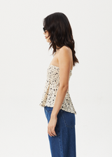 AFENDS Womens Rooney - Strapless Top - Sesame - Afends womens rooney   strapless top   sesame 