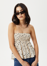 AFENDS Womens Rooney - Strapless Top - Sesame - Afends womens rooney   strapless top   sesame 