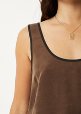 AFENDS Womens Giselle - Cupro Tank - Coffee - Afends womens giselle   cupro tank   coffee 