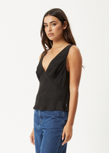 AFENDS Womens Giselle - Cupro Sleeveless Top - Black - Afends womens giselle   cupro sleeveless top   black 