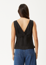 AFENDS Womens Giselle - Cupro Sleeveless Top - Black - Afends womens giselle   cupro sleeveless top   black 