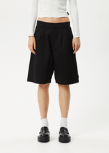 AFENDS Womens Brakes - Pleat Short - Black - Afends womens brakes   pleat short   black