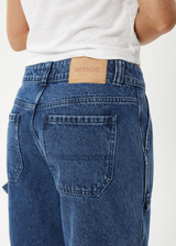 AFENDS Womens Mika - Denim Workwear Short - Authentic Blue - Afends womens mika   denim workwear short   authentic blue