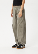 AFENDS Womens Tasman - Cargo Pant - Grey Olive - Afends womens tasman   cargo pant   grey olive