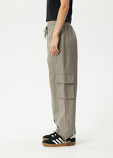 AFENDS Womens Tasman - Cargo Pant - Grey Olive - Afends womens tasman   cargo pant   grey olive