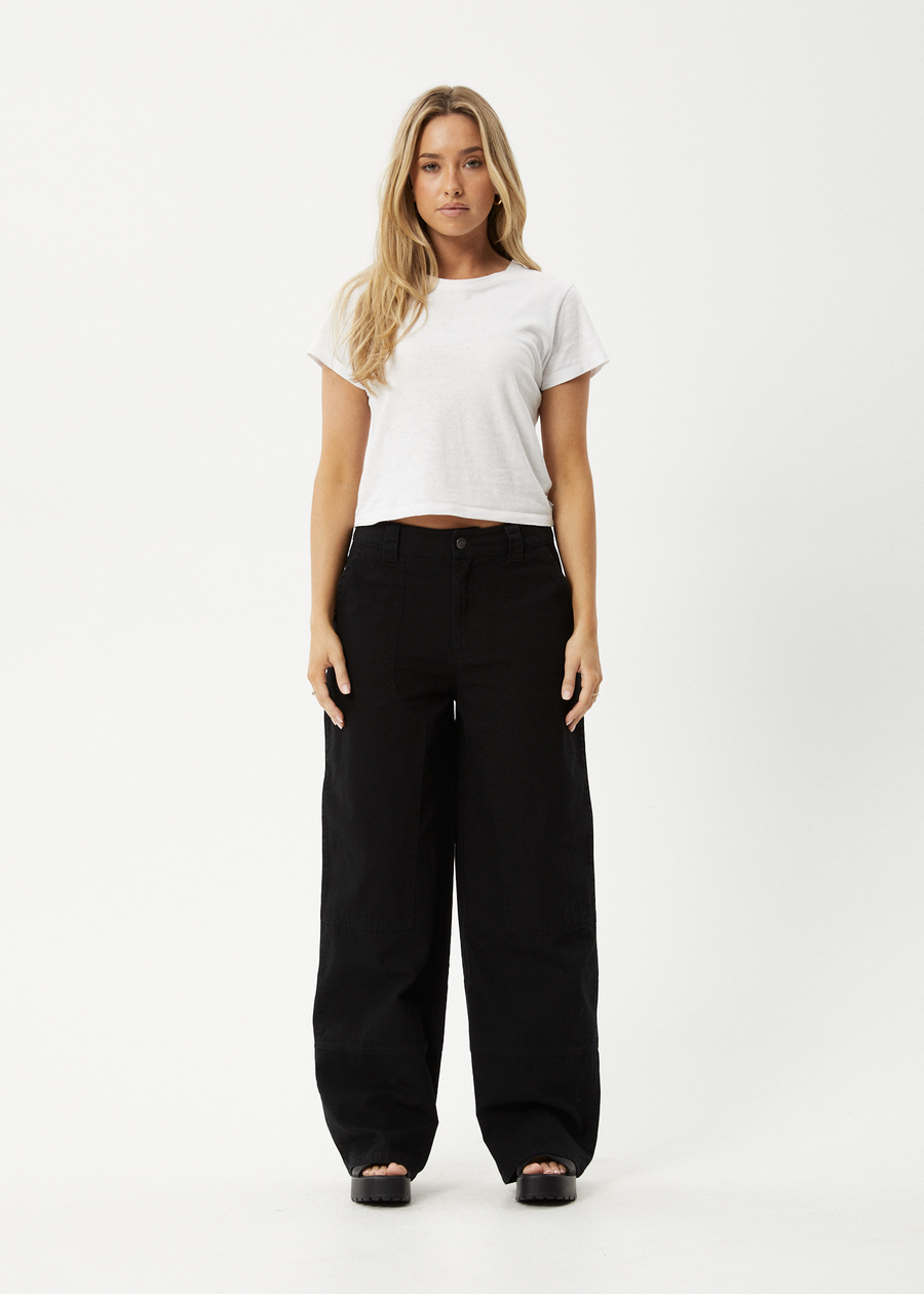 AFENDS Womens Maverick - Canvas Pant - Black