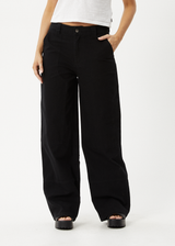 AFENDS Womens Maverick - Canvas Pant - Black - Afends womens maverick   canvas pant   black