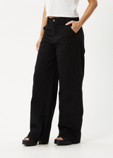AFENDS Womens Maverick - Canvas Pant - Black - Afends womens maverick   canvas pant   black