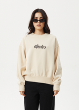 AFENDS Womens Scorpio - Crew Neck Jumper - Sand - Afends womens scorpio   crew neck jumper   sand