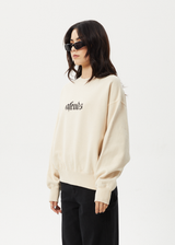 AFENDS Womens Scorpio - Crew Neck Jumper - Sand - Afends womens scorpio   crew neck jumper   sand