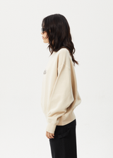 AFENDS Womens Scorpio - Crew Neck Jumper - Sand - Afends womens scorpio   crew neck jumper   sand