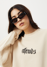 AFENDS Womens Scorpio - Crew Neck Jumper - Sand - Afends womens scorpio   crew neck jumper   sand