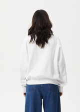 AFENDS Womens Flourish - Crew Neck Jumper - White - Afends womens flourish   crew neck jumper   white