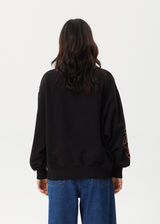 AFENDS Womens Scorched - Crew Neck Jumper - Black - Afends womens scorched   crew neck jumper   black