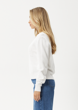 AFENDS Womens Inferno - Knit Crew Neck Jumper - White - Afends womens inferno   knit crew neck jumper   white