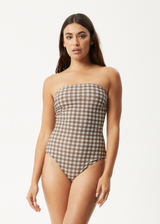 AFENDS Womens Base - One Piece - Coffee Check - Afends womens base   one piece   coffee check 