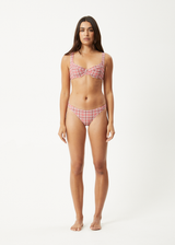 AFENDS Womens Check Out - Bikini Top - Red Check - Afends womens check out   bikini top   red check 