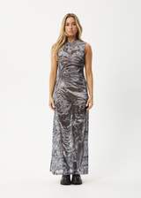 AFENDS Womens Silver Lining - Sheer Dress - Chrome - Afends womens silver lining   sheer dress   chrome 