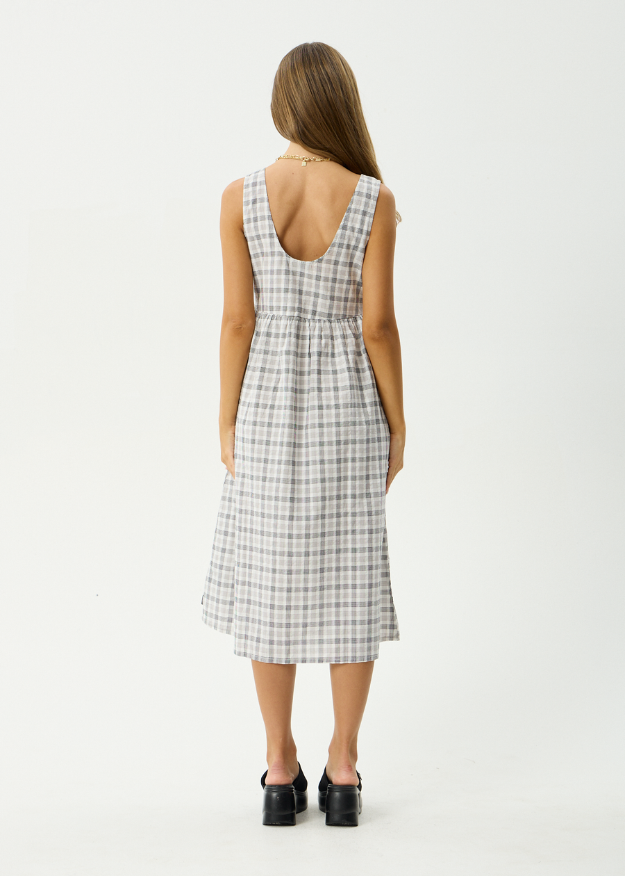 AFENDS Womens Leo - Seersucker Midi Dress - Black / White