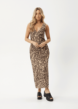 AFENDS Womens Juliet - Maxi Dress - Coffee - Afends womens juliet   maxi dress   coffee 