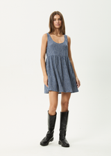 AFENDS Womens Shipwreck Jesse - Seersucker Mini Dress - Marlin - Afends womens shipwreck jesse   seersucker mini dress   marlin