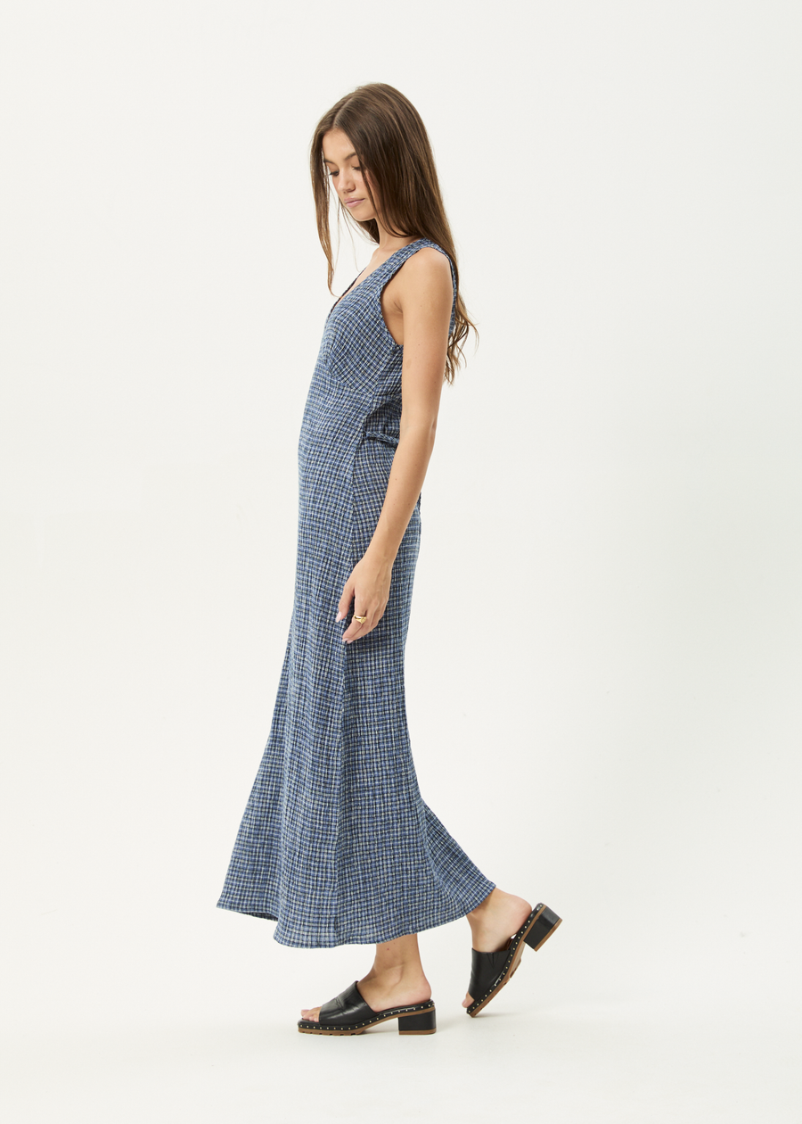 AFENDS Womens Shipwreck - Seersucker Maxi Dress - Marlin