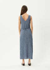 AFENDS Womens Shipwreck - Seersucker Maxi Dress - Marlin - Afends womens shipwreck   seersucker maxi dress   marlin