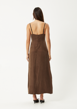 AFENDS Womens Giselle - Cupro Maxi Dress - Coffee - Afends womens giselle   cupro maxi dress   coffee 